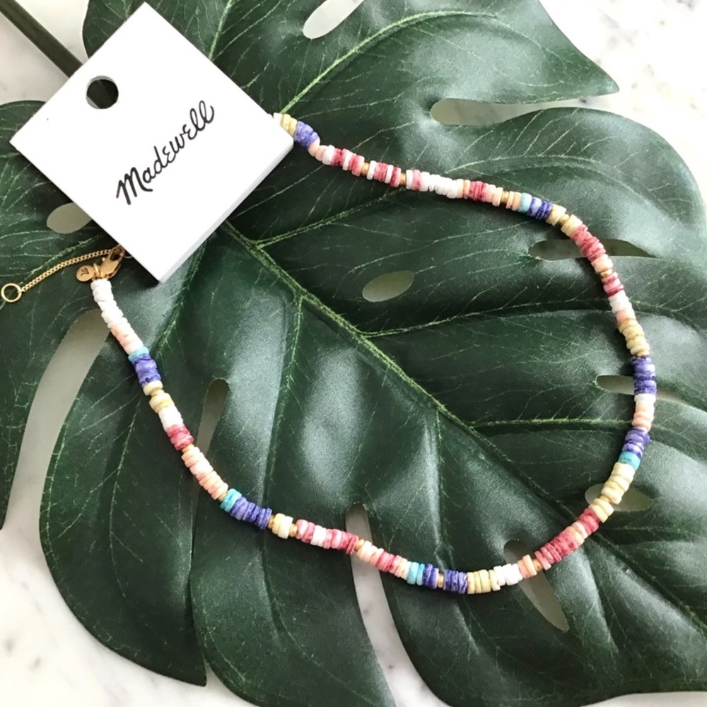 Madewell Puka Shell Beaded Colorful Necklace New With Tag